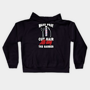 Barber Gift Religious Barber Gifts Christian Catholic Muslim Barber Pole Tee Kids Hoodie